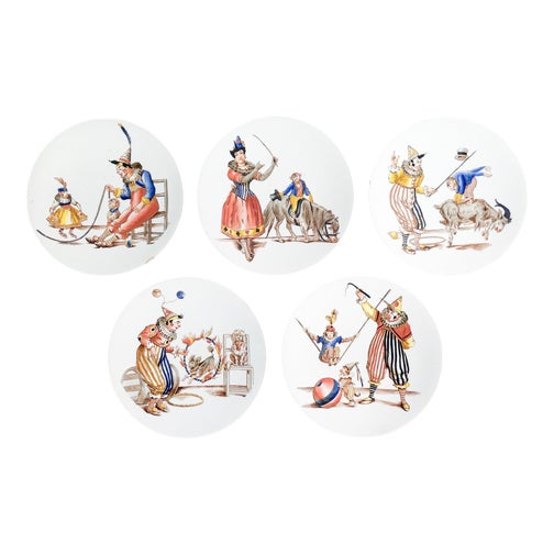 Pagliacci Plates from S. C. Richard, 1890s, Set of 5 For Sale