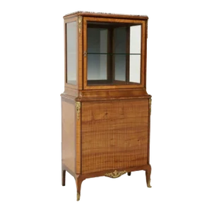 Maison Krieger Signed French Louis XVI Gilt Bronze Mounted Matched Kingwood Vitrine