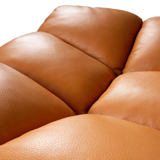 Set of Husk Lounge Chair and Ottoman in Cognac Leather from B&B Italia / C&B Italia For Sale - Image 5 of 17