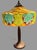 Handel Table Lamp with Floral Decorated Obverse & Reverse Painted Textured Glass Shade In good condition showing some...