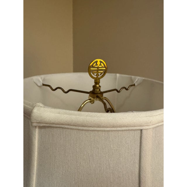Metal Blue Famille Rose Ginger Jar Asian Lamp For Sale - Image 7 of 7