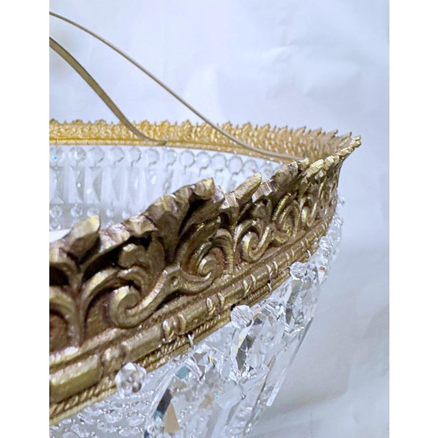 Vintage 1950s Italian Brass Basket Chandelier For Sale - Image 14 of 15
