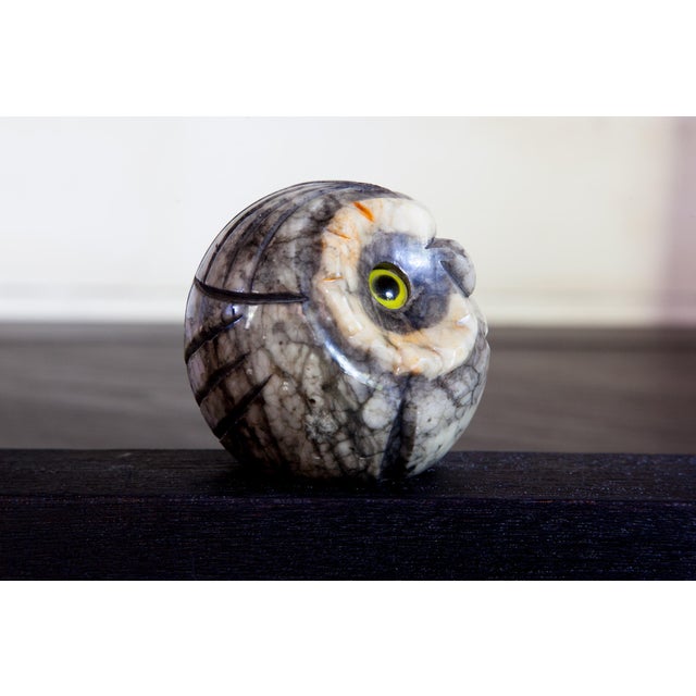 1950s Hand-Carved Mid-Century Italian Alabaster Owl For Sale - Image 10 of 11