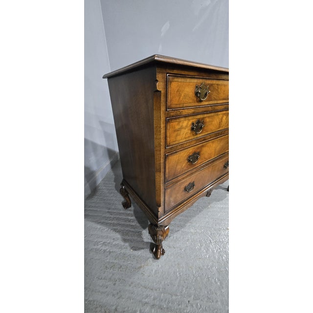 Brown Queen Anne Walnut Chest of Drawers, 1920 For Sale - Image 8 of 11