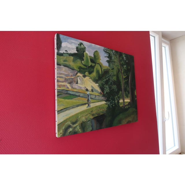 A captivating Vintage Oil on Canvas Painting from the 20th century, showcasing the timeless beauty and craftsmanship of...