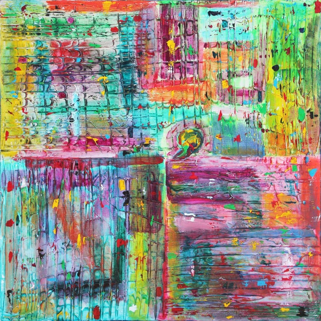 "Balance - God, Family, Work, (Self?)" Vibrant and Colorful Abstract Painting For Sale
