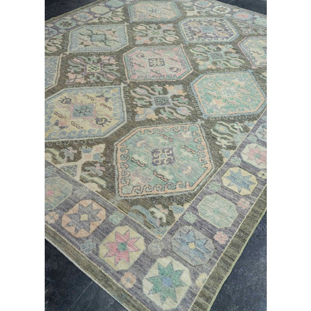 Black Turkish Oushak Rug 8'3" x 9'11" #21306 For Sale - Image 8 of 8