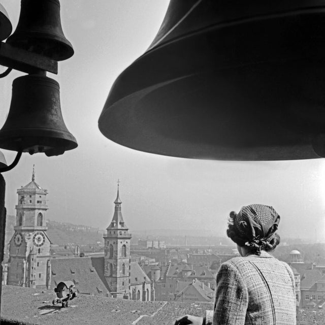 1930s Woman Under the Chimes of City Hall, Stuttgart Germany, 1935 For Sale - Image 5 of 5
