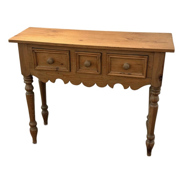 Vintage Pine Console Table For Sale