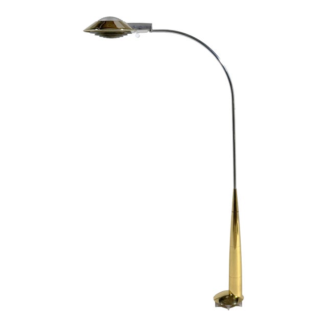 Cedric Hartman 91 Co Floor Lamp in Brass and Stainless Steel For Sale