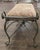 Metal Late 20th Century French Country Patinated Copper-Finished Metal and Upholstered Hall Bench For Sale - Image 7 of 13