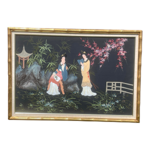 Signed Framed Original Asian Japanese Women Art Painting Japan Geisha Women