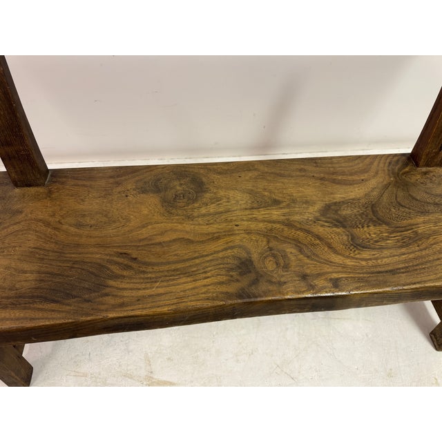Mid-Century Sculptural Elm Bench, 1960s For Sale - Image 18 of 18