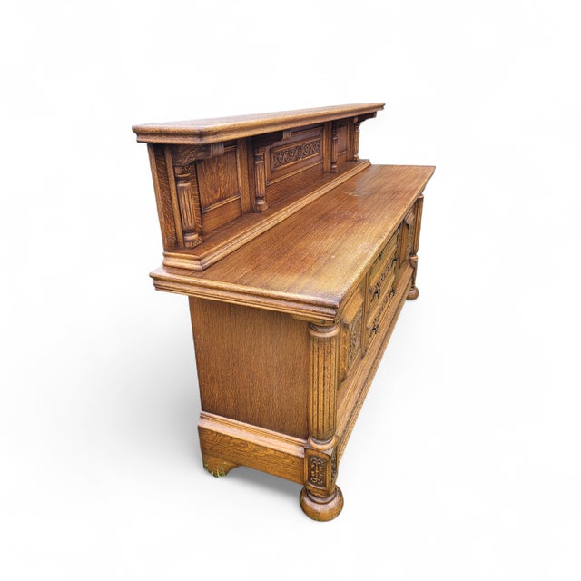 Large Vintage French Buffet in Walnut, 1940s For Sale - Image 17 of 18