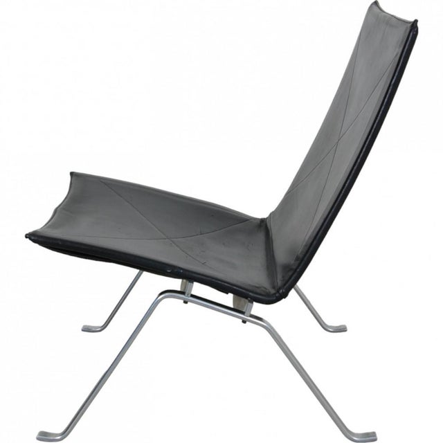 1970s Pk22 Chair in Black Leather by Poul Kjærholm for Kold Christensen, 1970s For Sale - Image 5 of 18