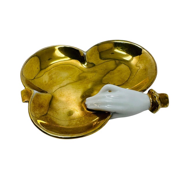 Gold Mid-Century Hollywood Regency 22k Gold Playing Card Suit Trinket Dishes - Set of 4 For Sale - Image 8 of 15