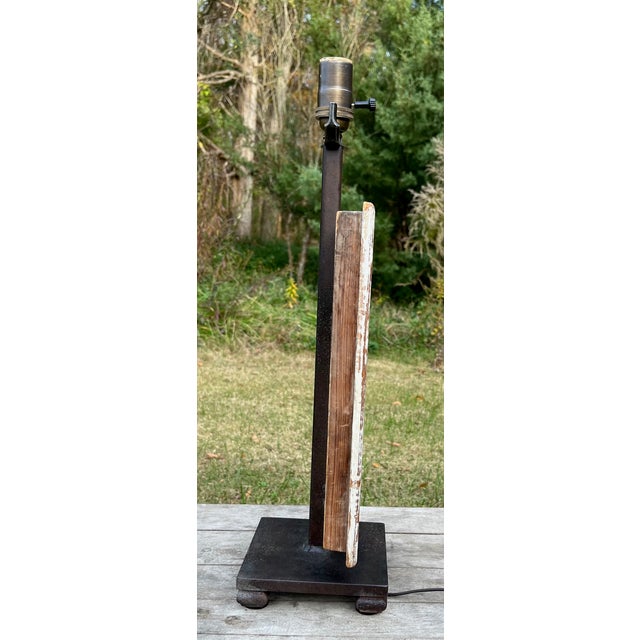 Early 21st Century Modern Sculptural Table Lamp Architectural Salvage Tabernacle Door For Sale - Image 5 of 12