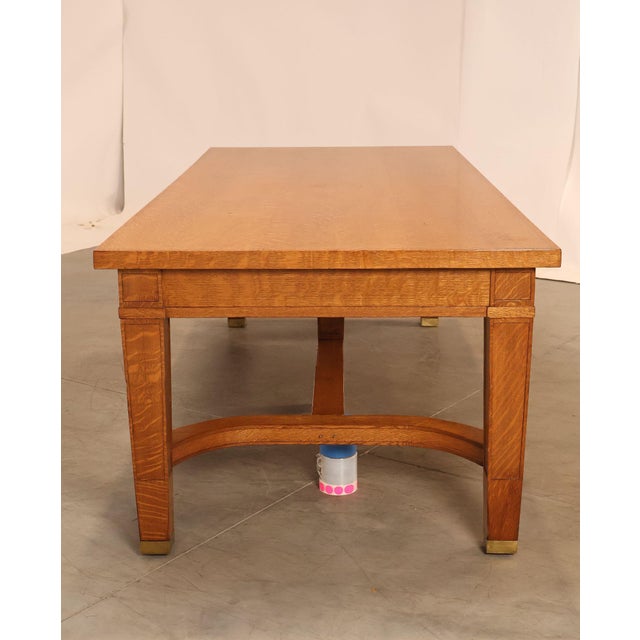 Arts & Crafts Style Large Oak Library Table For Sale - Image 17 of 18