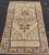 Tribal Mid 20th Century Geometric Tribal Vintage Turkish Oushak Rug in Brown Cream Light Blue and Tan For Sale - Image 3 of 13