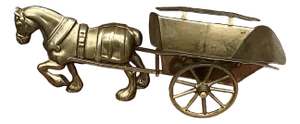 Decorative Brass Horse-Drawn Carriage, 1920s