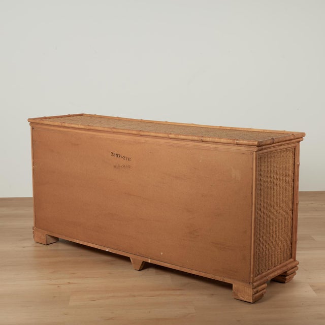Vintage Faux Bamboo and Wicker Cabinet Chest by American of Martinsville For Sale - Image 16 of 16