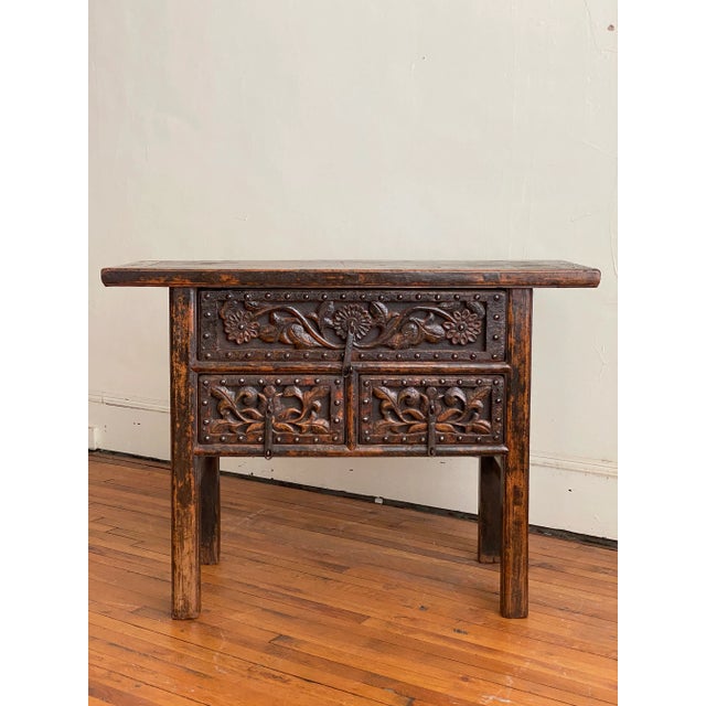 Outstanding original Chinese Country scholars chest. The patina is amazing along with the high quality carvings. 3 drawers...