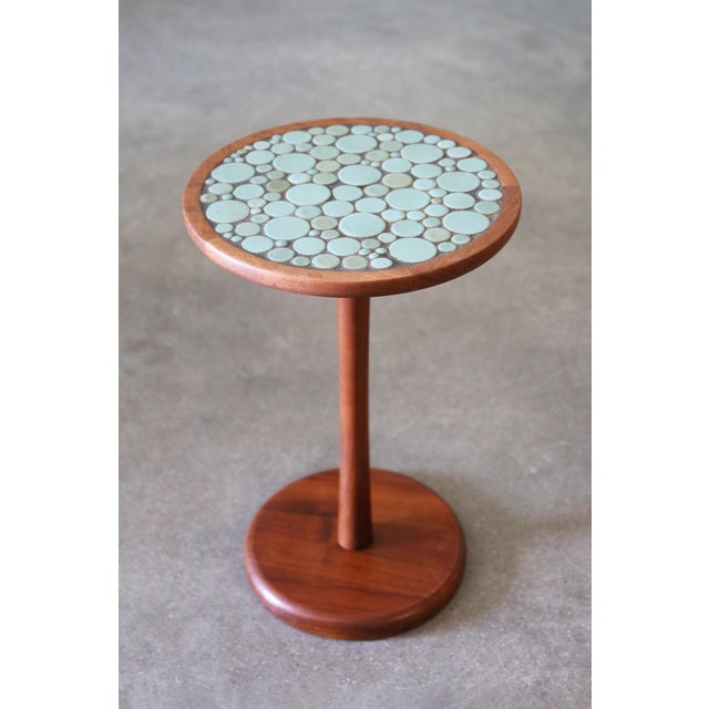 1960s 1960s Attributed Jane and Gordon Martz Teal Coin Tile Side Table For Sale - Image 5 of 9