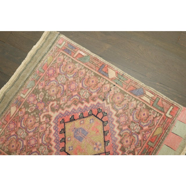 Pair of Pink Vintage Mini 20th Century Rugs For Sale - Image 4 of 8