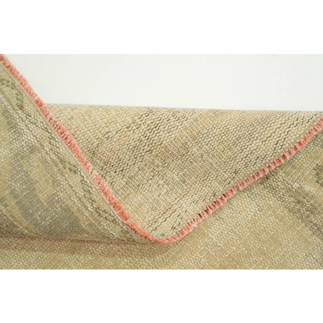 1970s Vintage Turkish Handmade Wool Cotton Beige Area Rug For Sale - Image 11 of 13