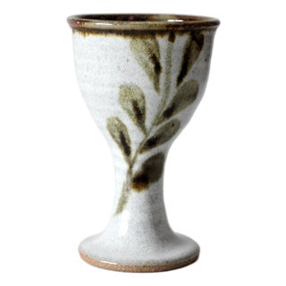Vintage Handmade Studio Pottery Goblet For Sale