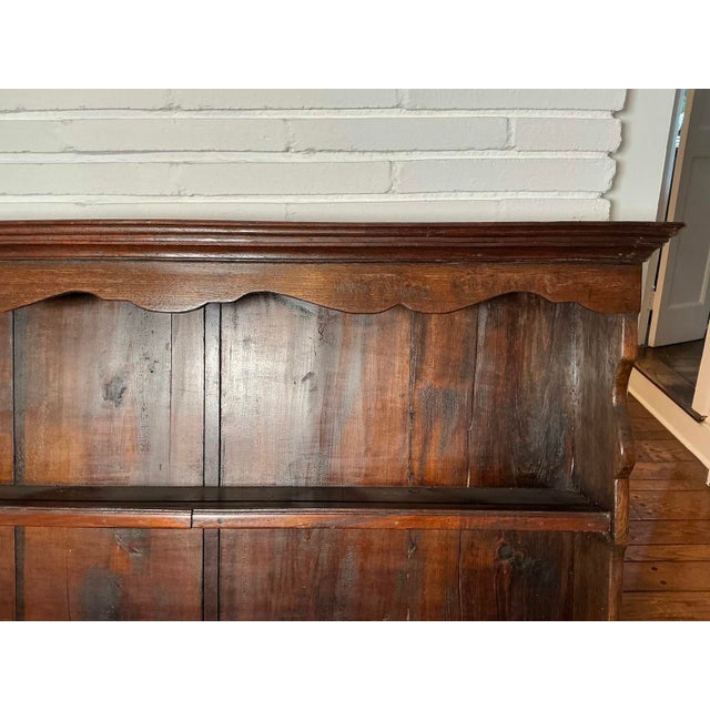 Wood Antique English Oak Welsh Dresser Cupboard Storage Cabinet For Sale - Image 7 of 18
