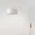 2020s Span Wall Mounted Arc Lamp - Weathered Brass Steel, White Fabric Drum Shade, Modern Elegance For Sale - Image 5 of 6