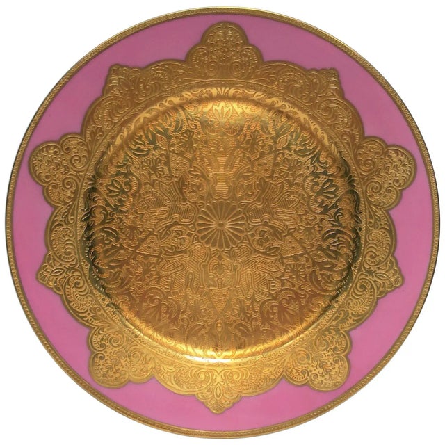 German Pink and Gold Plate or Wall Art For Sale - Image 11 of 11