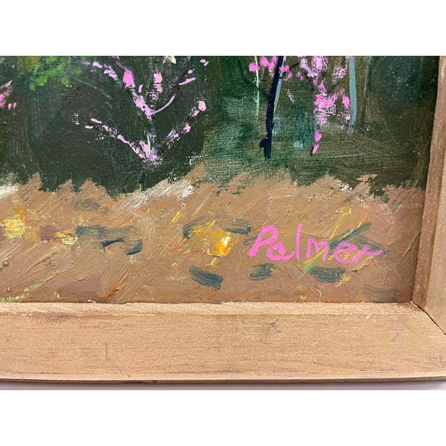 Folk Art Southern Folk Art Mountain Landscape Oil Painting For Sale - Image 3 of 5