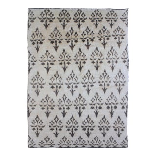 Hand Knotted Ikat Rug . 08'03" X 10'10" For Sale