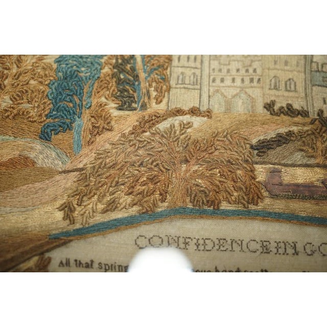 Antique William IV Needlework Stumpwork Sampler with Hardwood Frame, 1834 For Sale - Image 17 of 18
