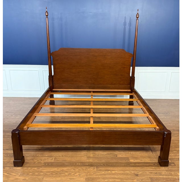 Leighton Hall Furniture Traditional King Size Pencil Post, Two Post Bed by Leighton Hall - Showroom Sample For Sale - Image 4 of 10