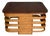 1950s Mid-Century Modern Rattan Coffee Table For Sale