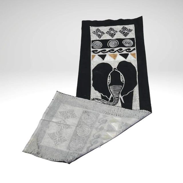 Early 20th Century Black African Handprinted Table Runner For Sale - Image 11 of 13