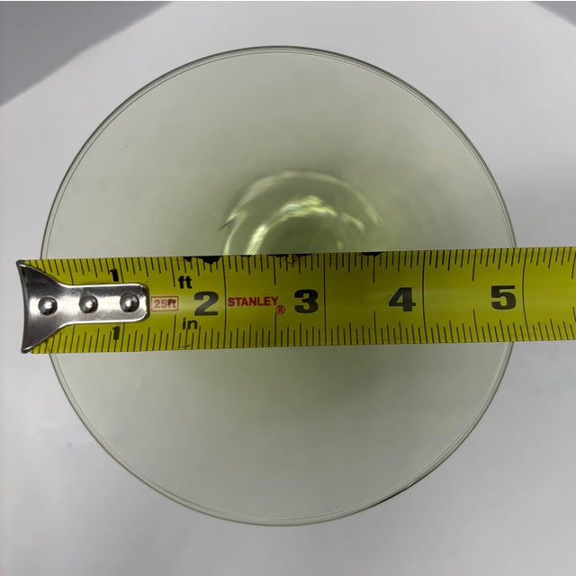 Mid 20th Century Mid-Century Modern Green Fade Martini Glasses, European-Style Art Glass, Unmarked Set of 2 For Sale In Indianapolis - Image 6 of 6