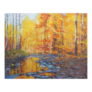 Original Oil Painting, Fall Stream