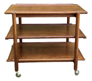 Mid-Century Modern Teak Extendable Bar Cart by Poul Hundevad