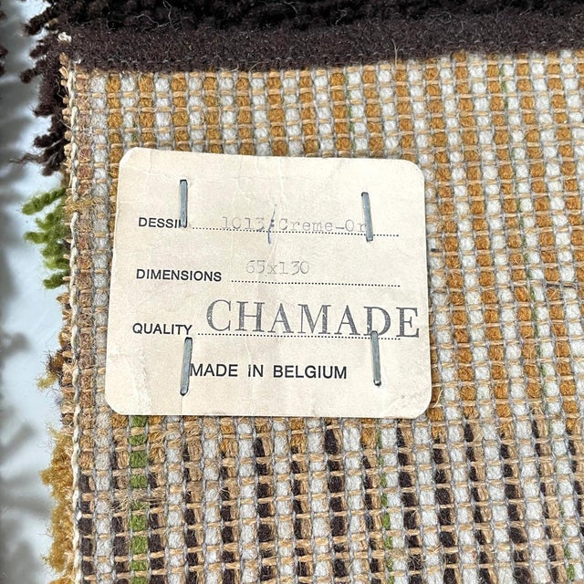 Modern Italian Rectangular Rugs with Wavy Decorations in Green and Orange, 1970s, Set of 2 For Sale - Image 18 of 18