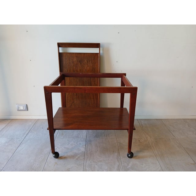 Brown Vintage Danish Trolley with Removable Tray from Soborg Mobler, 1960s For Sale - Image 8 of 13