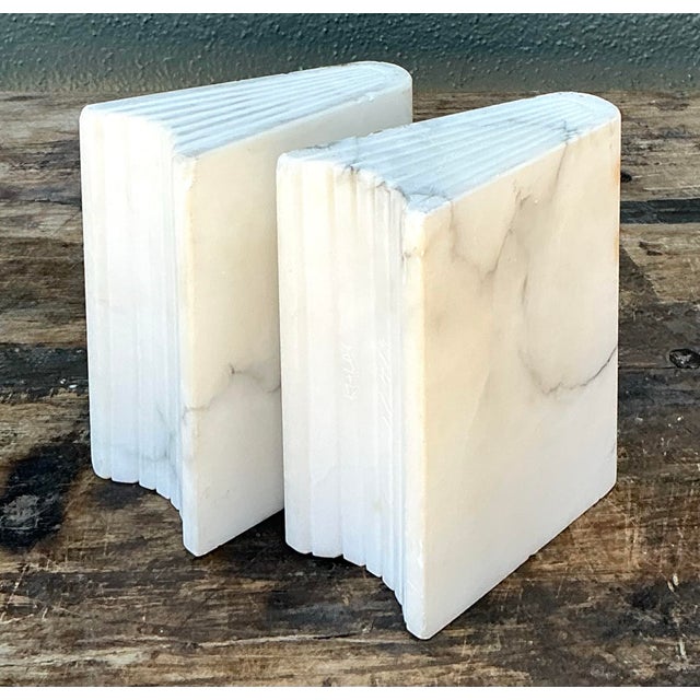 Vintage Carved Marble Book Ends - Set of 2 For Sale - Image 10 of 12