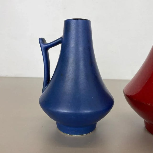 1970s Black-Red Fat Lava Vases from Jopeko, Germany, 1970s, Set of 2 For Sale - Image 5 of 18