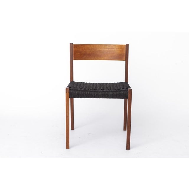 Mid-Century Modern Danish Pia Chair in Teak with Black Cord Seat by Poul Cadovius for Cado, 1960s For Sale - Image 4 of 10