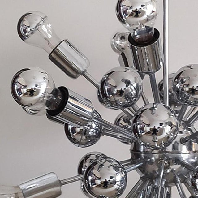 Chrome Sputnik Pendant Lamp by Goffredo Reggiani, Italy, 1970s For Sale - Image 6 of 13