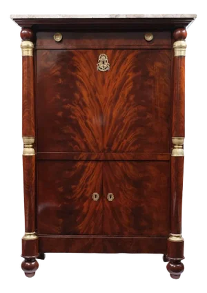 Vintage Secretary in Mahogany by Jean Nicolas Adriaansen, 1825