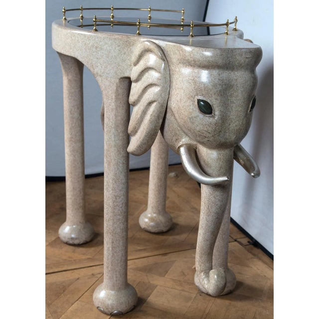 Light Gray Elephant Rolling Bar Cart For Sale - Image 8 of 12
